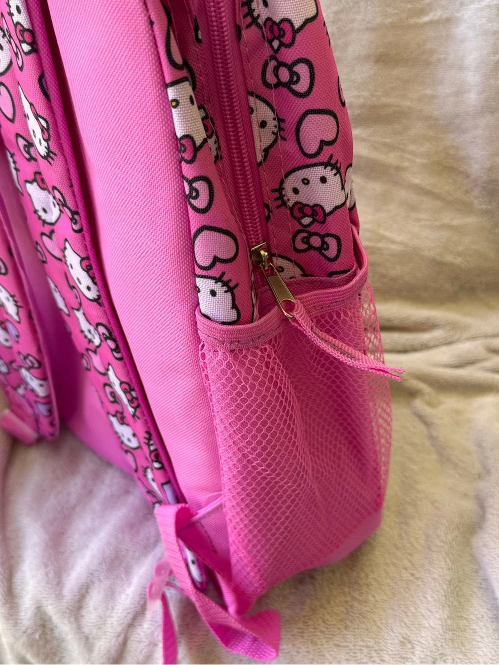 Hello Kitty Pink Backpack and Matching Lunch Bag Set with Heart Print